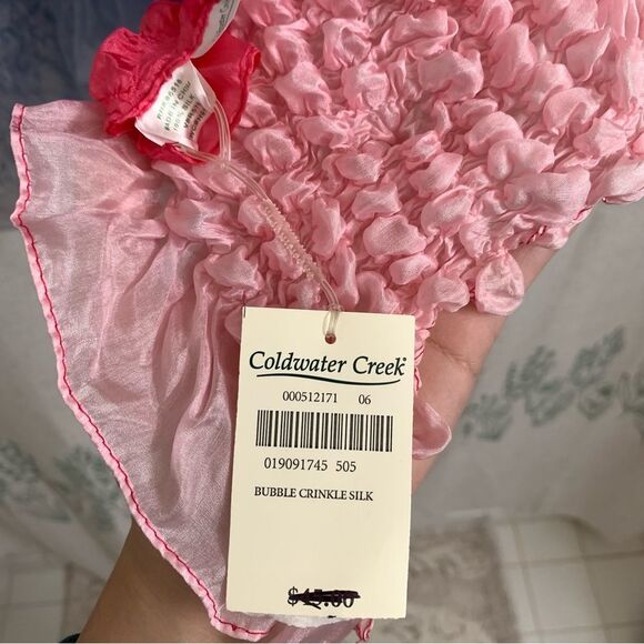 Coldwater Creek 100% Silk Set of 2 Gradient Ombré Bubble Crinkle Scarves - Picture 6 of 8